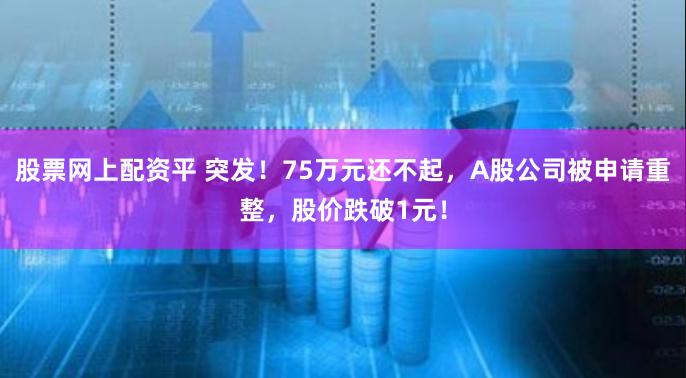 股票网上配资平 突发！75万元还不起，A股公司被申请重整，股价跌破1元！